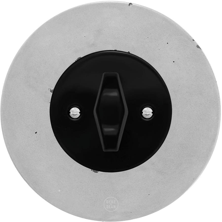 CLASSIC CONCRETE BLACK DIAMOND ROTARY BLACK SWITCH - DYKE & DEAN