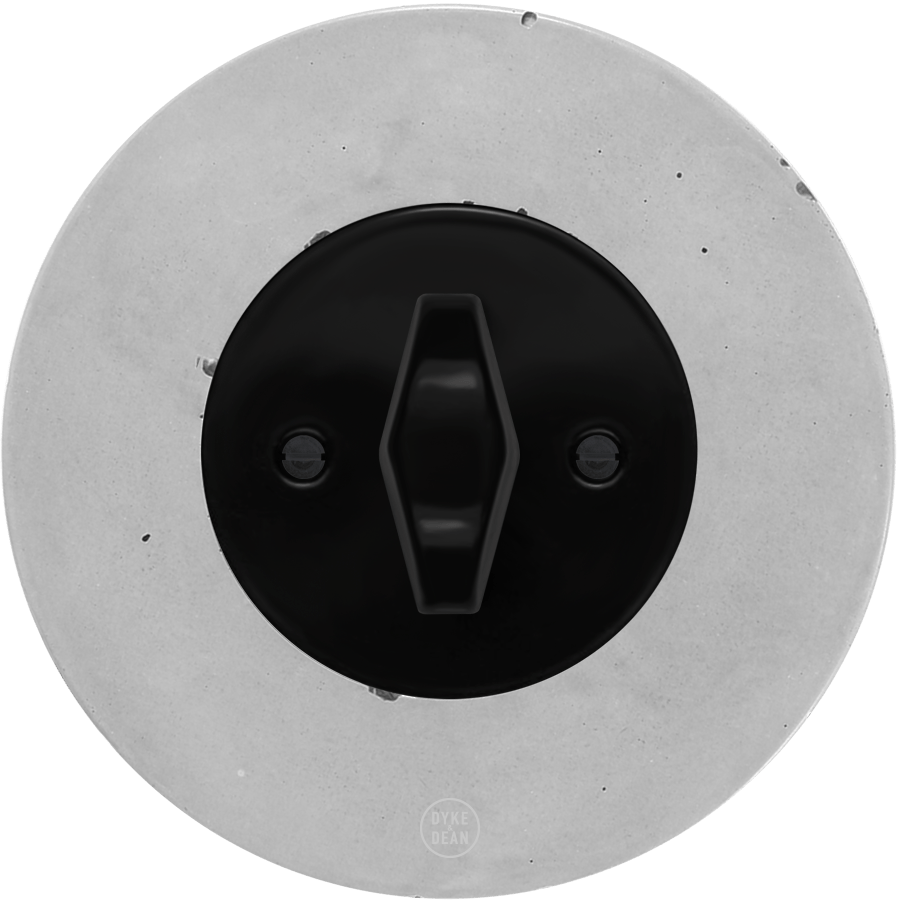 CLASSIC CONCRETE BLACK DIAMOND ROTARY BLACK SWITCH - DYKE & DEAN