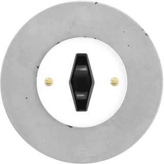 CLASSIC CONCRETE BLACK DIAMOND ROTARY WHITE SWITCH - DYKE & DEAN