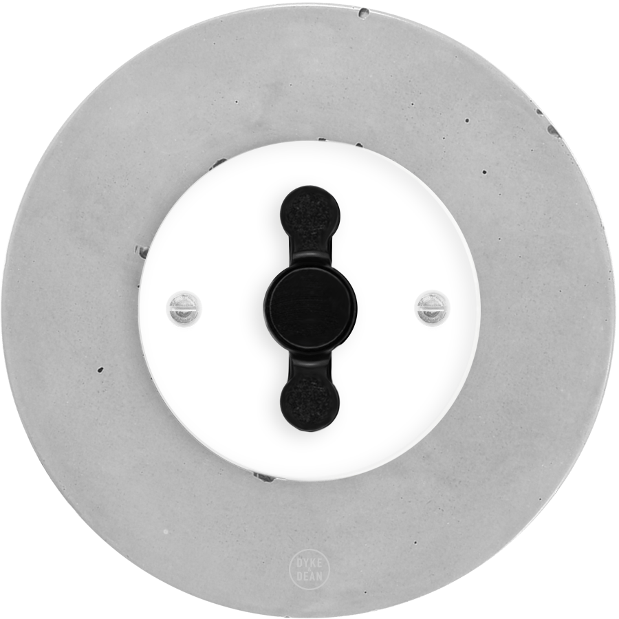 CLASSIC CONCRETE ROUND ROTARY WHITE SWITCH - DYKE & DEAN