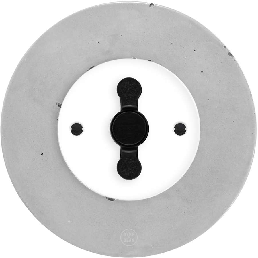 CLASSIC CONCRETE ROUND ROTARY WHITE SWITCH - DYKE & DEAN