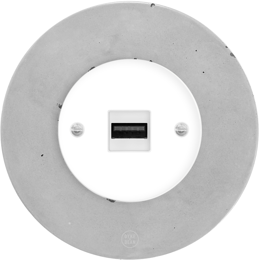 CLASSIC CONCRETE USB WHITE SOCKET - DYKE & DEAN