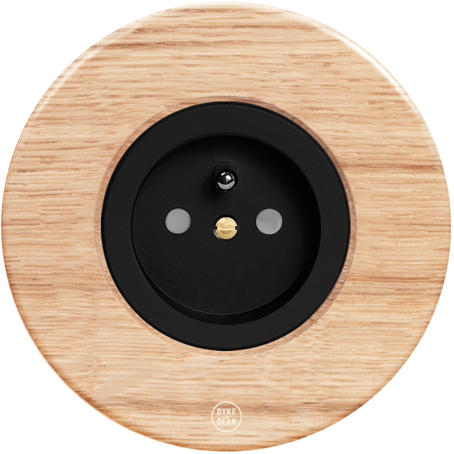 CLASSIC OAK 2 PIN BLACK SOCKET - DYKE & DEAN