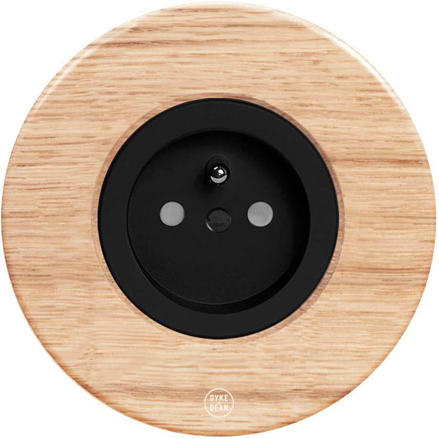 CLASSIC OAK 2 PIN BLACK SOCKET - DYKE & DEAN