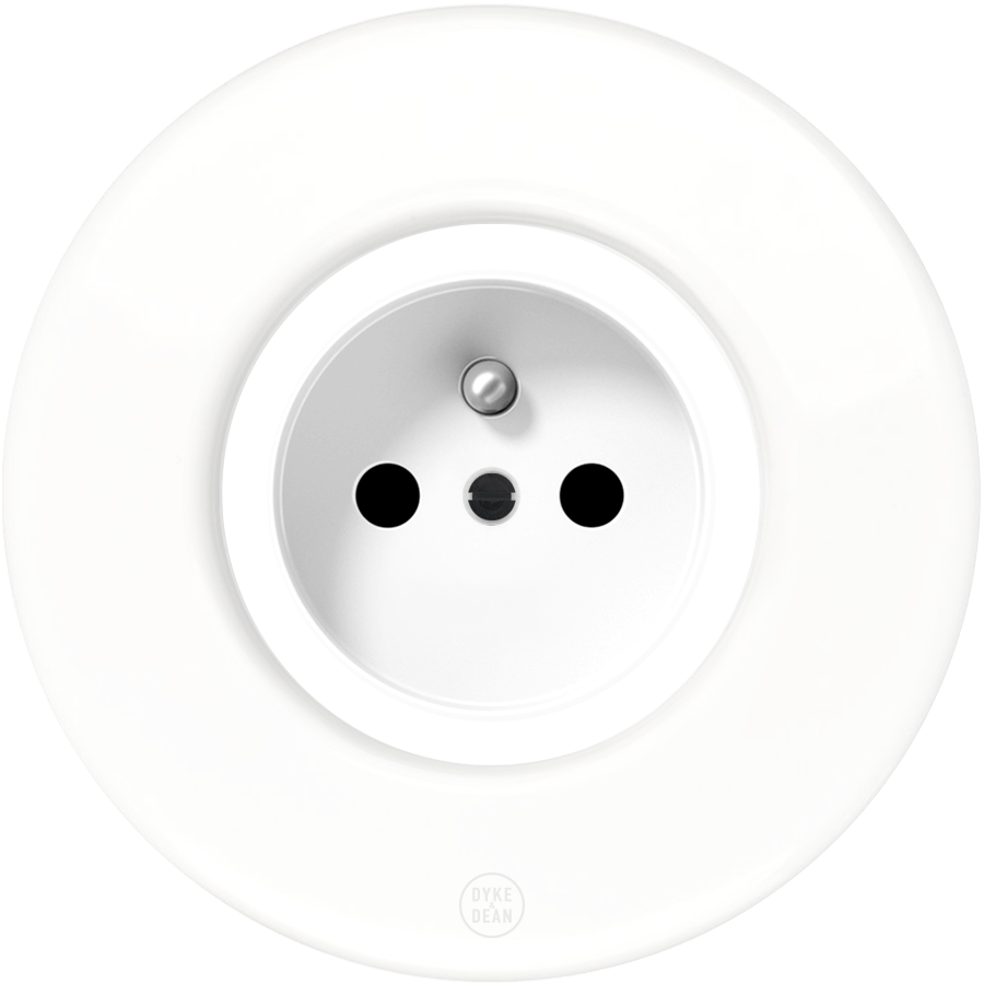 CLASSIC PORCELAIN 2 PIN WHITE SOCKET - DYKE & DEAN