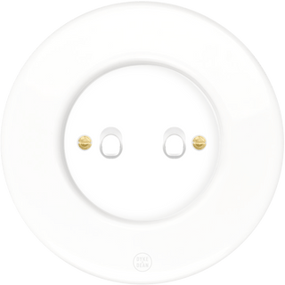 CLASSIC PORCELAIN 2 TOGGLE WHITE SWITCH - DYKE & DEAN