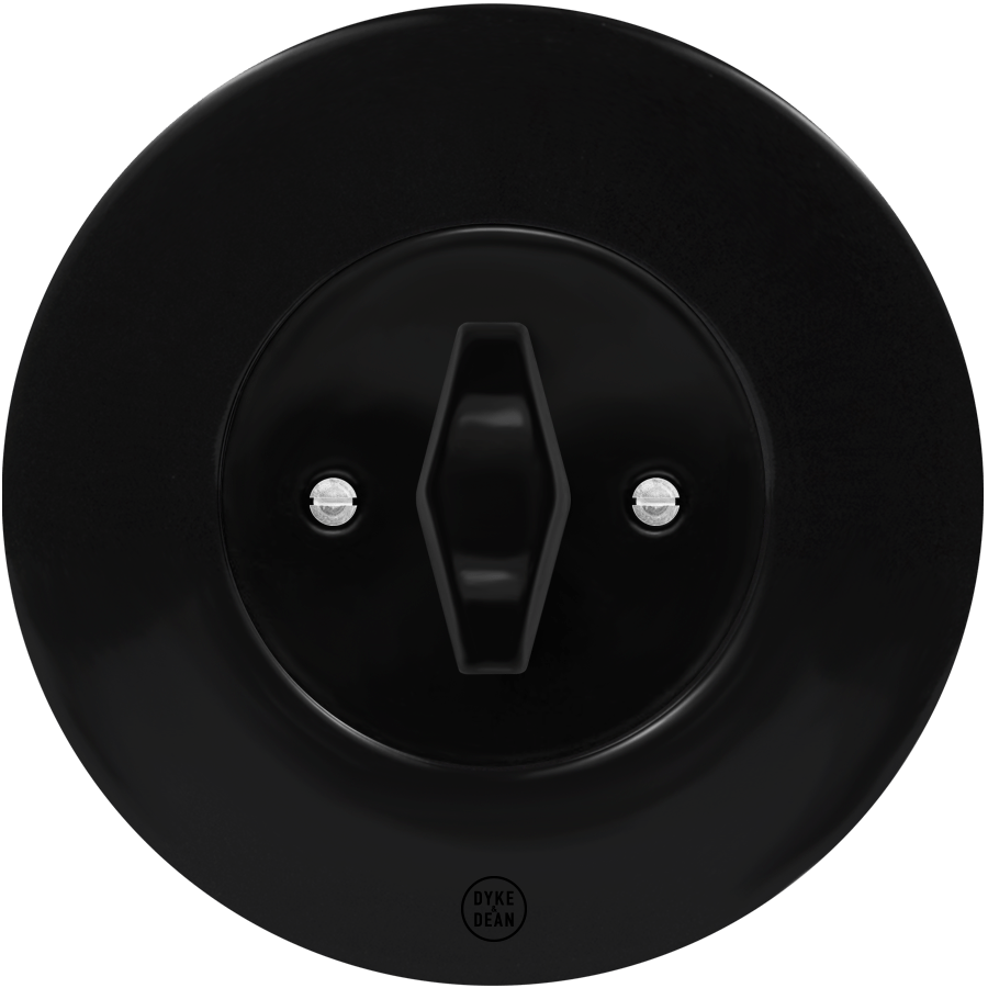 CLASSIC PORCELAIN BLACK DIAMOND ROTARY BLACK SWITCH - DYKE & DEAN