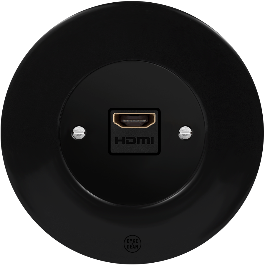 CLASSIC PORCELAIN HDMI BLACK SOCKET - DYKE & DEAN