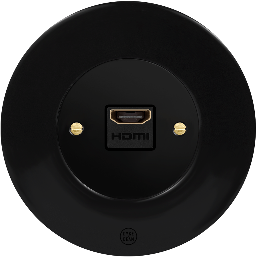 CLASSIC PORCELAIN HDMI BLACK SOCKET - DYKE & DEAN