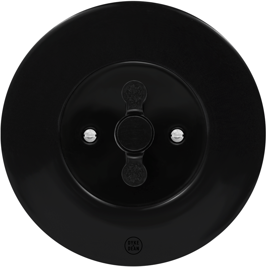 CLASSIC PORCELAIN ROUND ROTARY BLACK SWITCH - DYKE & DEAN