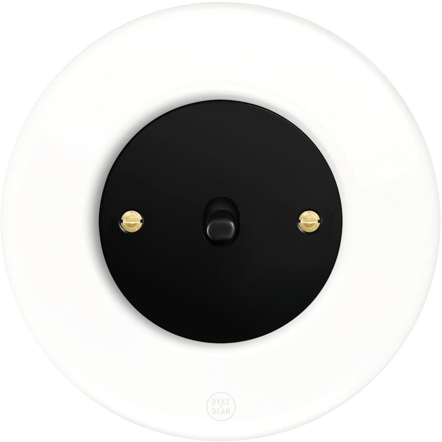 CLASSIC PORCELAIN TOGGLE REVERSE DOMINO SWITCH - DYKE & DEAN