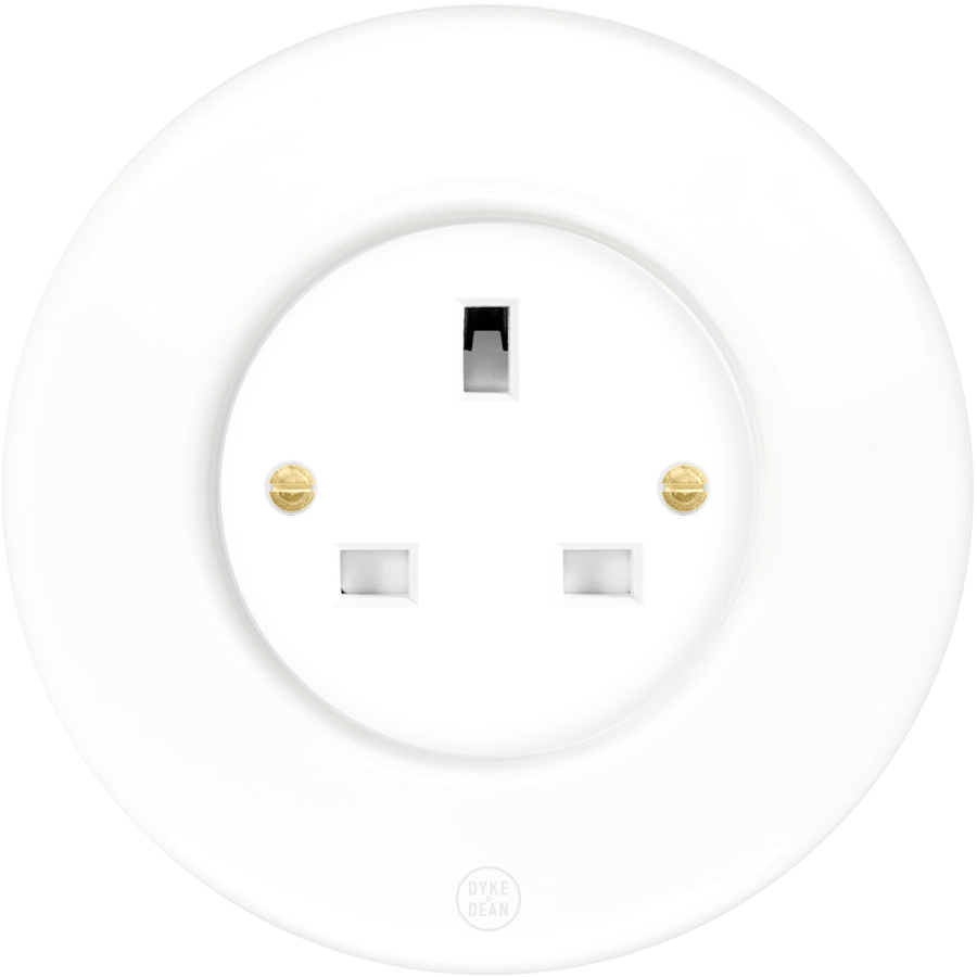 CLASSIC PORCELAIN UK WHITE SOCKET - DYKE & DEAN