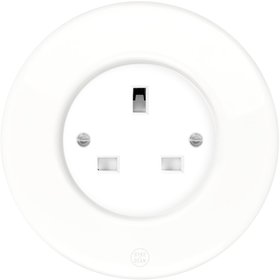 CLASSIC PORCELAIN UK WHITE SOCKET - DYKE & DEAN