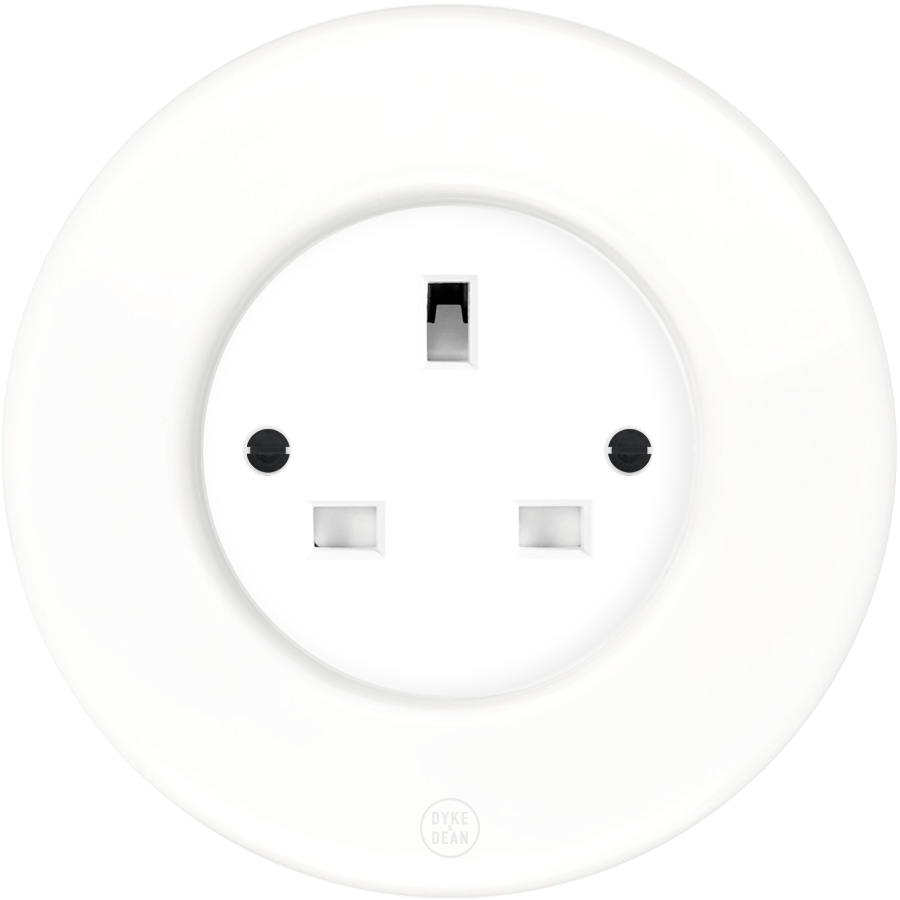 CLASSIC PORCELAIN UK WHITE SOCKET - DYKE & DEAN