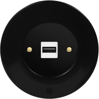 CLASSIC PORCELAIN USB BLACK SOCKET - DYKE & DEAN