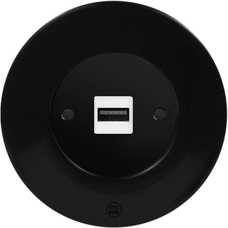 CLASSIC PORCELAIN USB BLACK SOCKET - DYKE & DEAN