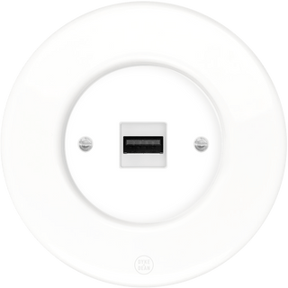 CLASSIC PORCELAIN USB WHITE SOCKET - DYKE & DEAN