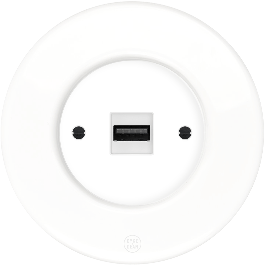 CLASSIC PORCELAIN USB WHITE SOCKET - DYKE & DEAN