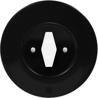 CLASSIC PORCELAIN WHITE DIAMOND ROTARY BLACK SWITCH - DYKE & DEAN