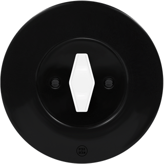 CLASSIC PORCELAIN WHITE DIAMOND ROTARY BLACK SWITCH - DYKE & DEAN