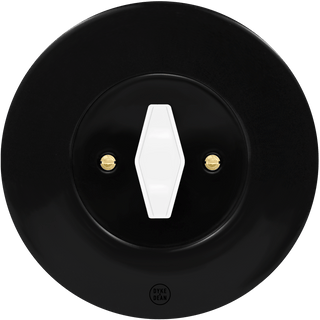 CLASSIC PORCELAIN WHITE DIAMOND ROTARY BLACK SWITCH - DYKE & DEAN