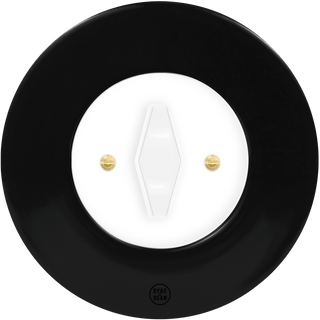 CLASSIC PORCELAIN WHITE DIAMOND ROTARY DOMINO SWITCH - DYKE & DEAN