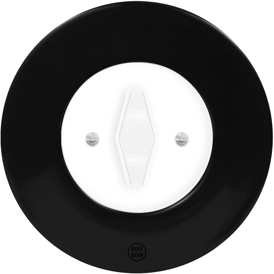 CLASSIC PORCELAIN WHITE DIAMOND ROTARY DOMINO SWITCH - DYKE & DEAN