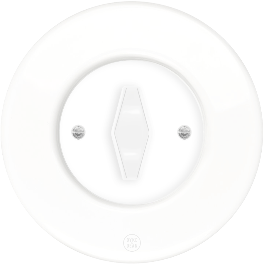 CLASSIC PORCELAIN WHITE DIAMOND ROTARY WHITE SWITCH - DYKE & DEAN