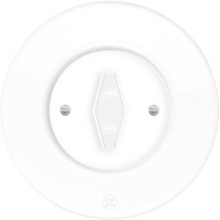 CLASSIC PORCELAIN WHITE DIAMOND ROTARY WHITE SWITCH - DYKE & DEAN