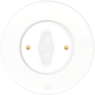 CLASSIC PORCELAIN WHITE DIAMOND ROTARY WHITE SWITCH - DYKE & DEAN