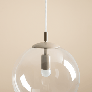 CLEAR GLASS HANGING GLOBE PENDANT BEIGE - DYKE & DEAN