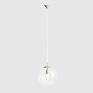 CLEAR GLASS HANGING GLOBE PENDANT BEIGE - DYKE & DEAN