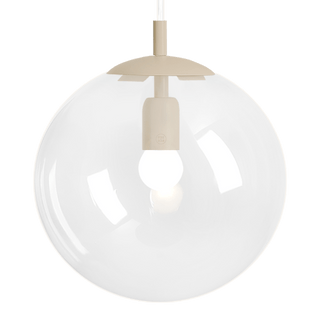 CLEAR GLASS HANGING GLOBE PENDANT BEIGE - DYKE & DEAN