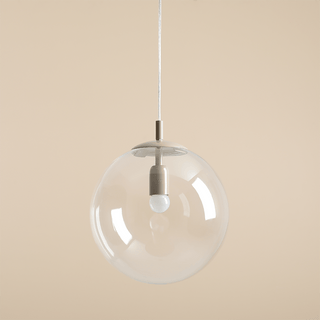 CLEAR GLASS HANGING GLOBE PENDANT BEIGE - DYKE & DEAN