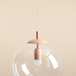 CLEAR GLASS HANGING GLOBE PENDANT CORAL - DYKE & DEAN