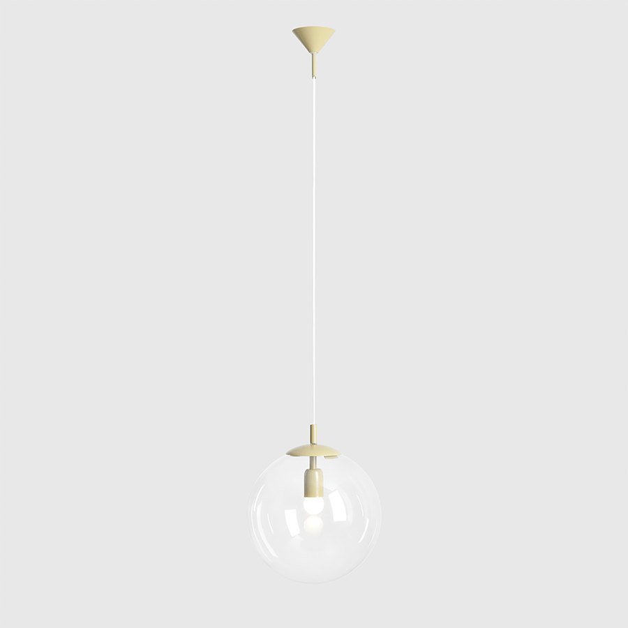 CLEAR GLASS HANGING GLOBE PENDANT KHAKI - DYKE & DEAN