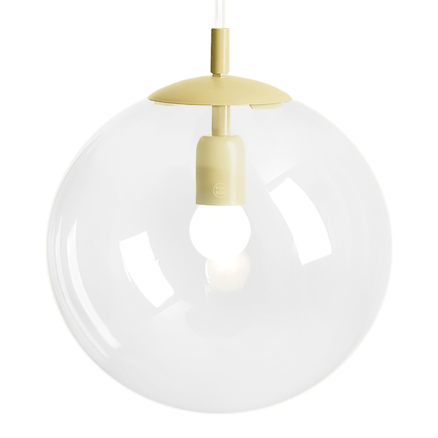 CLEAR GLASS HANGING GLOBE PENDANT KHAKI - DYKE & DEAN