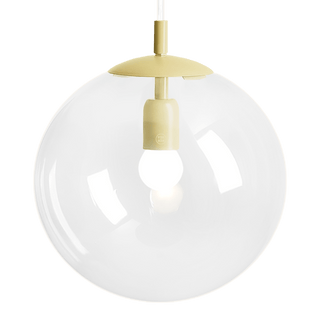 CLEAR GLASS HANGING GLOBE PENDANT KHAKI - DYKE & DEAN