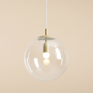 CLEAR GLASS HANGING GLOBE PENDANT KHAKI - DYKE & DEAN