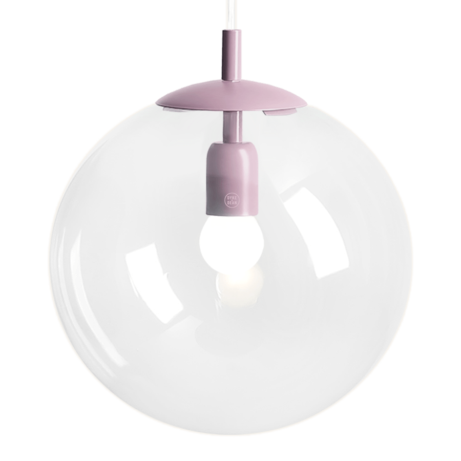 CLEAR GLASS HANGING GLOBE PENDANT LILAC - DYKE & DEAN