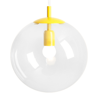 CLEAR GLASS HANGING GLOBE PENDANT YELLOW - DYKE & DEAN