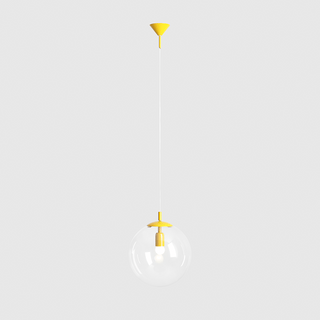 CLEAR GLASS HANGING GLOBE PENDANT YELLOW - DYKE & DEAN