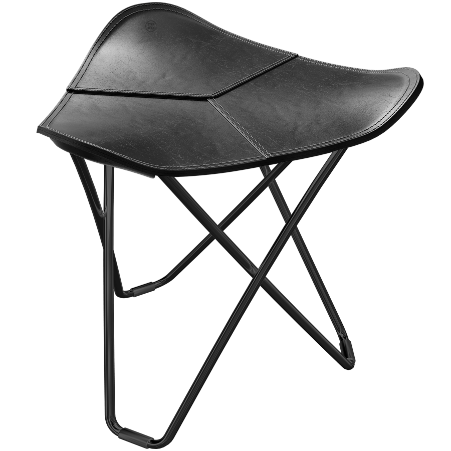 CUERO FLYING GOOSE STOOL BLACK FRAME - DYKE & DEAN