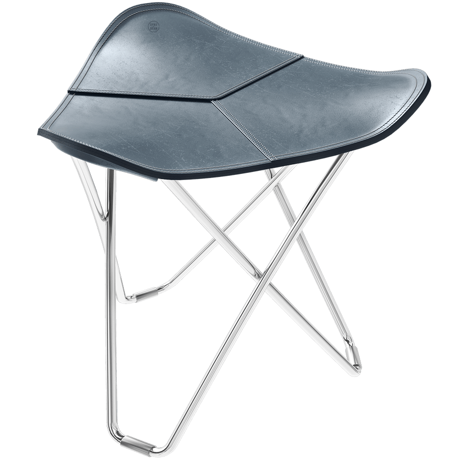 CUERO FLYING GOOSE STOOL CHROME FRAME - DYKE & DEAN