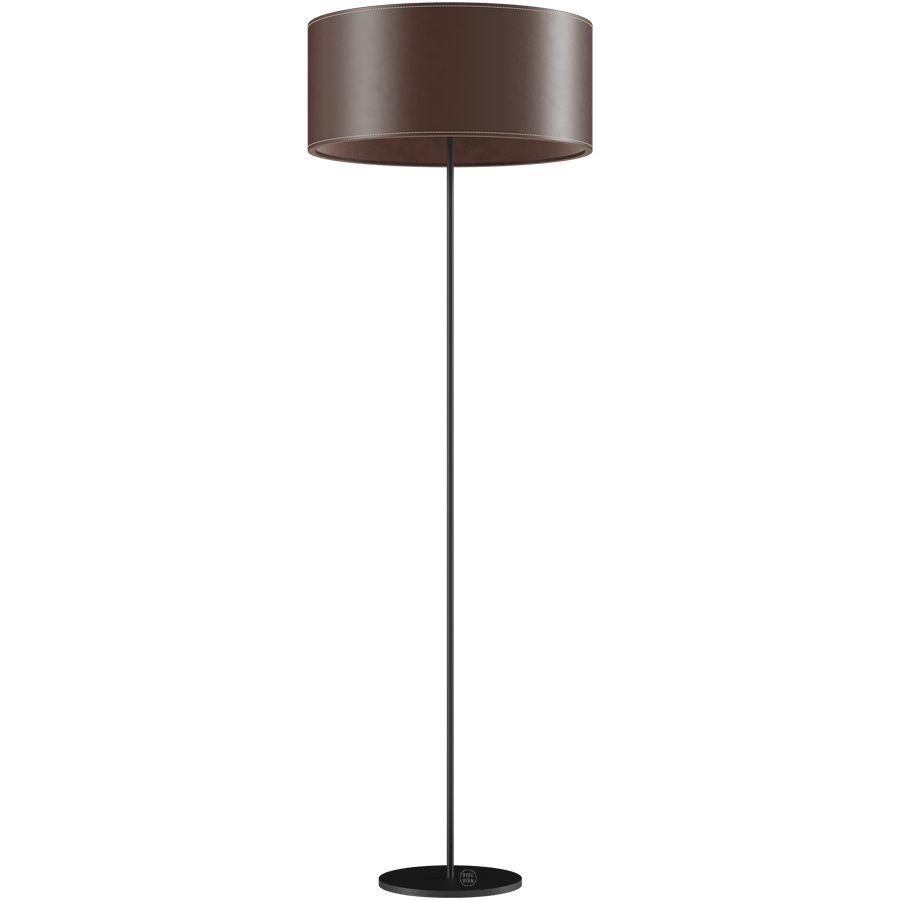 CUERO LEATHER FLOOR LAMP CHOCOLATE - DYKE & DEAN