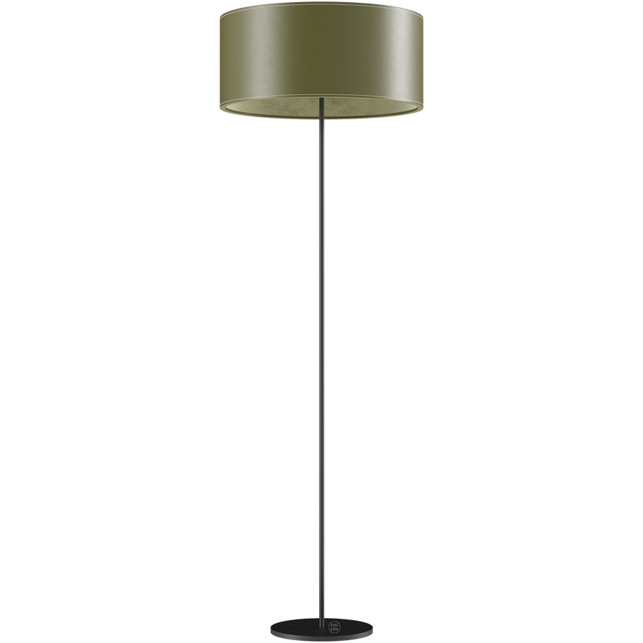 CUERO LEATHER FLOOR LAMP GREEN - DYKE & DEAN