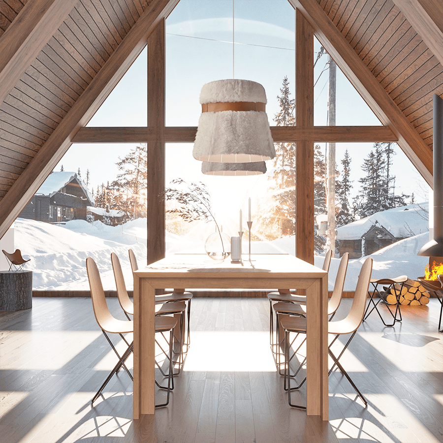 CUERO SHEEPSKIN AND LEATHER PENDANT LAMP SHADE - DYKE & DEAN