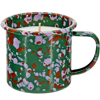 CYPRESS HILL ENAMEL 9OZ MUG WITH SOY CANDLE FOREST GREEN - DYKE & DEAN