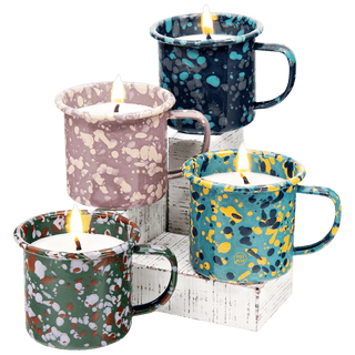 CYPRESS HILL ENAMEL 9OZ MUG WITH SOY CANDLE FOREST GREEN - DYKE & DEAN