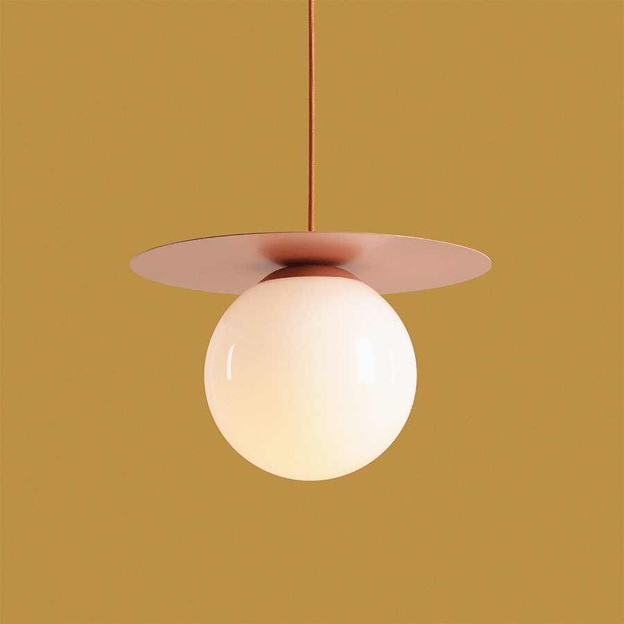 DISC GLOBE HANGING PENDANT LIGHT CORAL MEDIUM - DYKE & DEAN